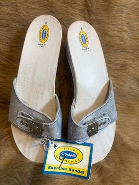 Dr. Scholl's Gray Suede Slide Mules